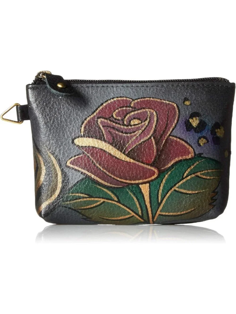 Hand-Painted Leather Coin Pouch Purse for Women | Unique & Stylish Accessory
